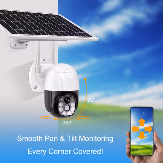 防水 1080P 太陽電池駆動ワイヤレス 4G/WiFi IP セキュリティ PTZ カメラ